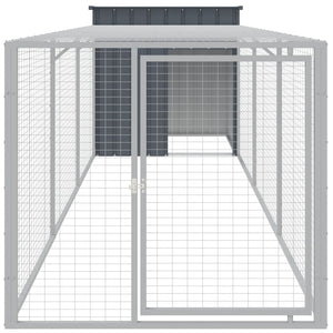 Pollaio con Area Corsa Antracite 110x405x110 cm Acciaio Zincato 3189089