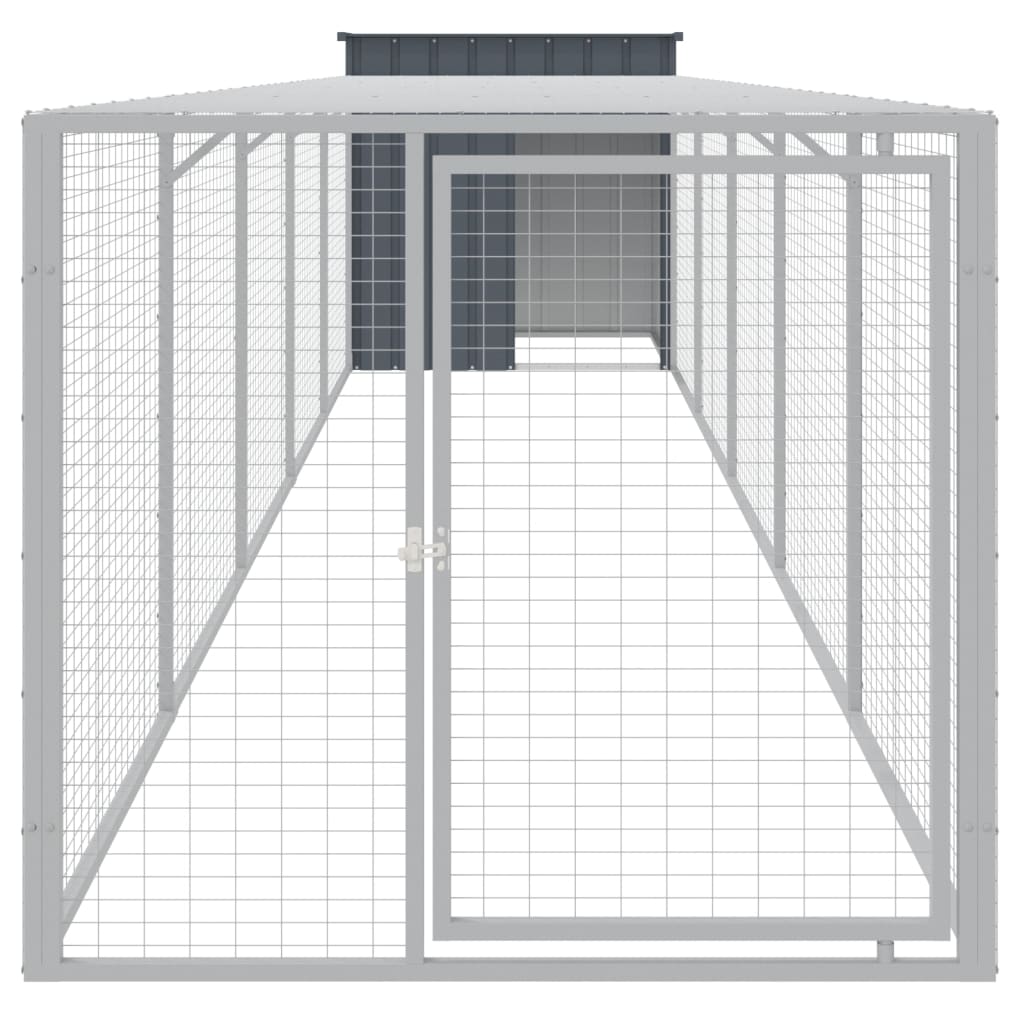 Pollaio con Area Corsa Antracite 110x609x110 cm Acciaio Zincato 3189090