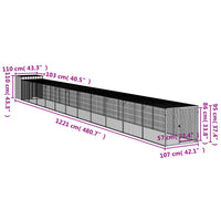 Pollaio con Area Corsa Antracite 110x1221x110cm Acciaio Zincato 3189093