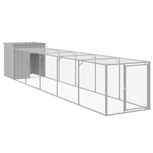 Pollaio Area Corsa Grigio Chiaro 110x609x110 cm Acciaio Zincato 3189095