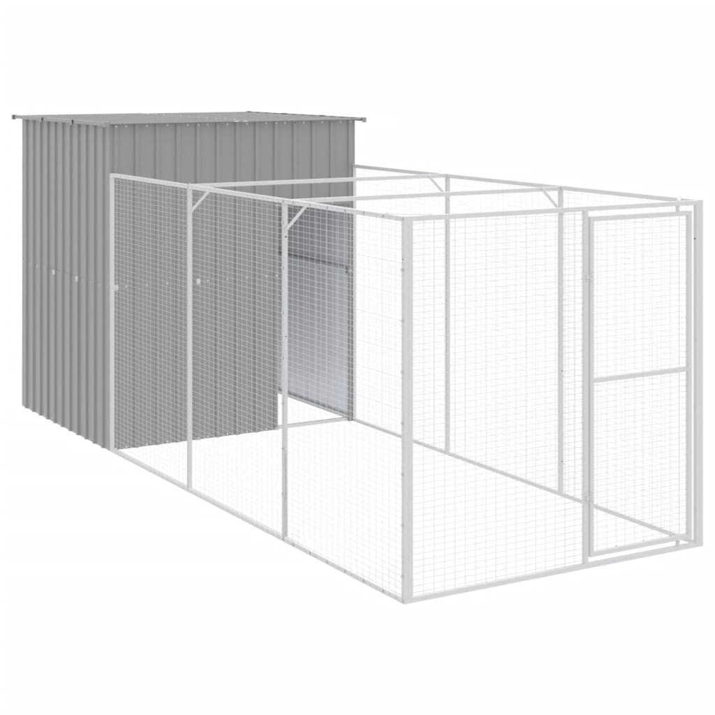 Casetta Cani Corsa Grigio Chiaro 165x455x181 cm Acciaio Zincato 3189104