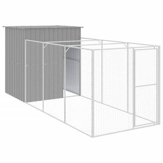 Casetta Cani Corsa Grigio Chiaro 165x455x181 cm Acciaio Zincato 3189104