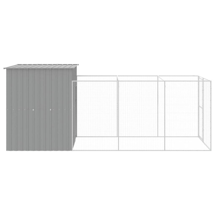 Casetta Cani Corsa Grigio Chiaro 165x455x181 cm Acciaio Zincato 3189104