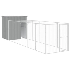 Casetta Cani Corsa Grigio Chiaro 165x659x181 cm Acciaio Zincato 3189105