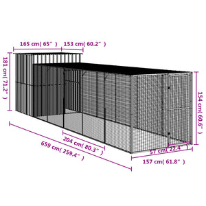 Pollaio Area Corsa Grigio Chiaro 165x659x181 cm Acciaio Zincato 3189115