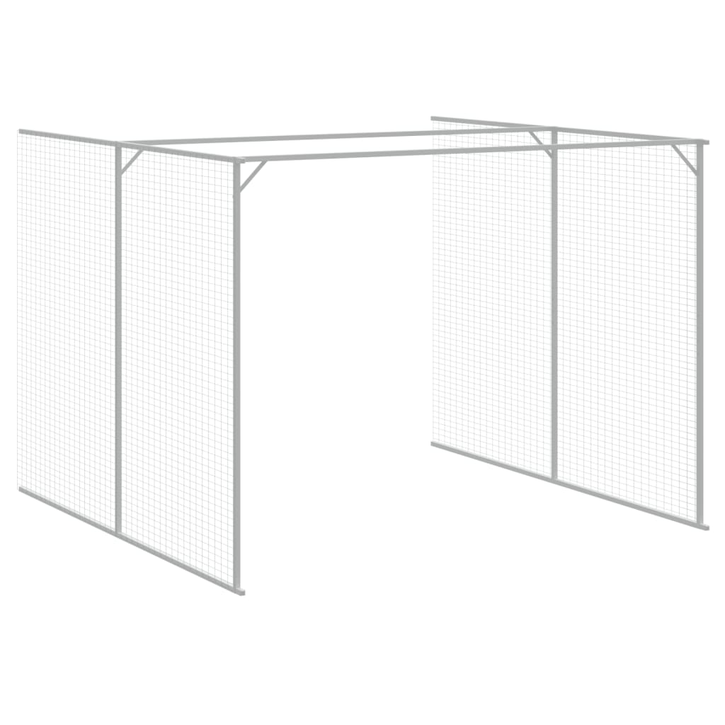 Casetta Cani con Corsa Antracite 214x661x181 cm Acciaio Zincato 3189121