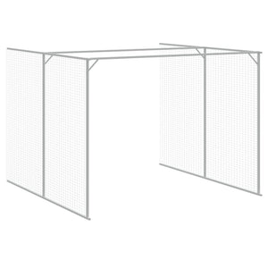 Casetta Cani con Corsa Antracite 214x661x181 cm Acciaio Zincato 3189121