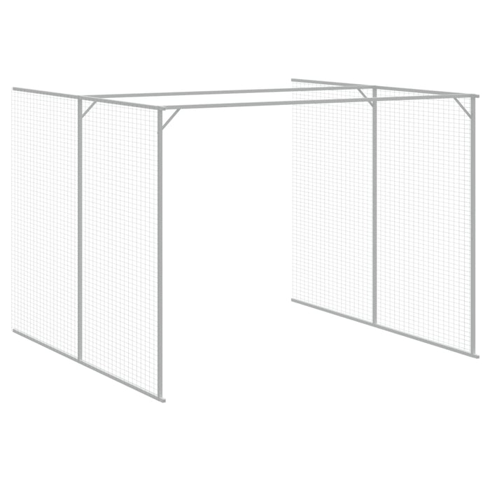 Casetta Cani con Corsa Antracite 214x661x181 cm Acciaio Zincato 3189121