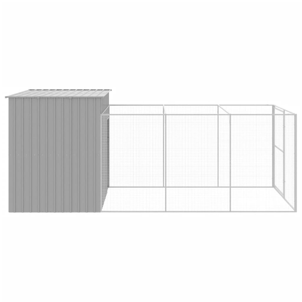 Casetta Cani Corsa Grigio Chiaro 214x457x181 cm Acciaio Zincato 3189126