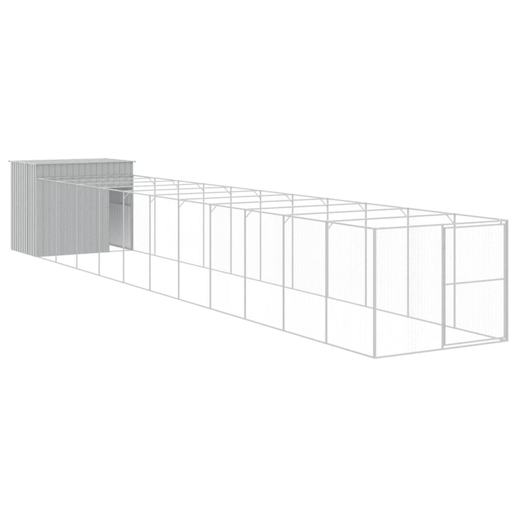 Casetta Cani Corsa Grigio Chiaro 214x1273x181cm Acciaio Zincato 3189130