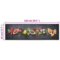 Tappeto da Cucina Lavabile Spezie 45x150 cm Velluto 136540