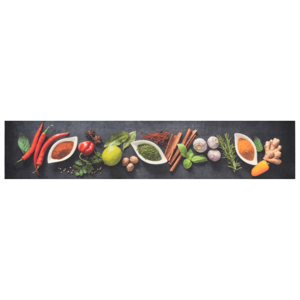 Tappeto da Cucina Lavabile Spezie 60x300 cm Vellutocod mxl 71043