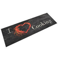 Tappeto da Cucina Lavabile Nero Cucinare 60x180 cm Velluto 136550