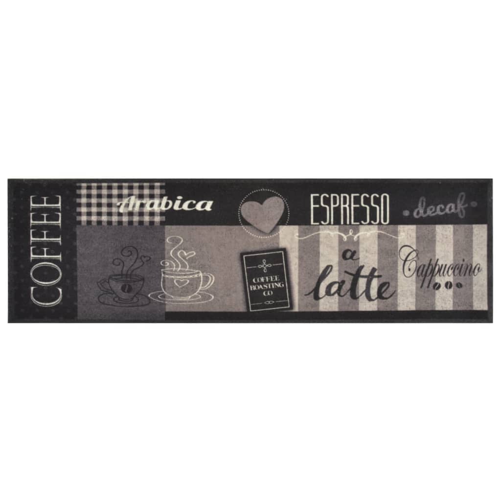 Tappeto da Cucina Lavabile Nero Caffè 45x150 cm Vellutocod mxl 95071