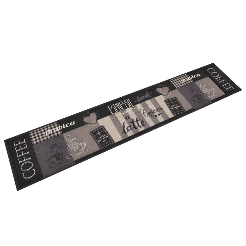 Tappeto da Cucina Lavabile Nero Caffè 60x300 cm Vellutocod mxl 95070