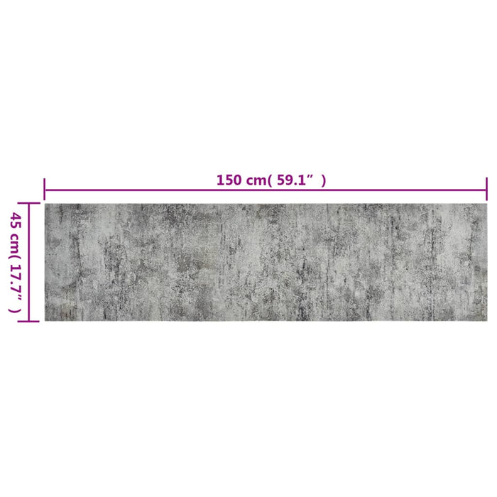 Tappeto da Cucina Lavabile Beton 45x150 cm Velluto 136570