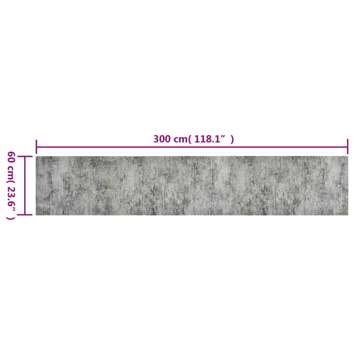 Tappeto da Cucina Lavabile Beton 60x300 cm Velluto 136572