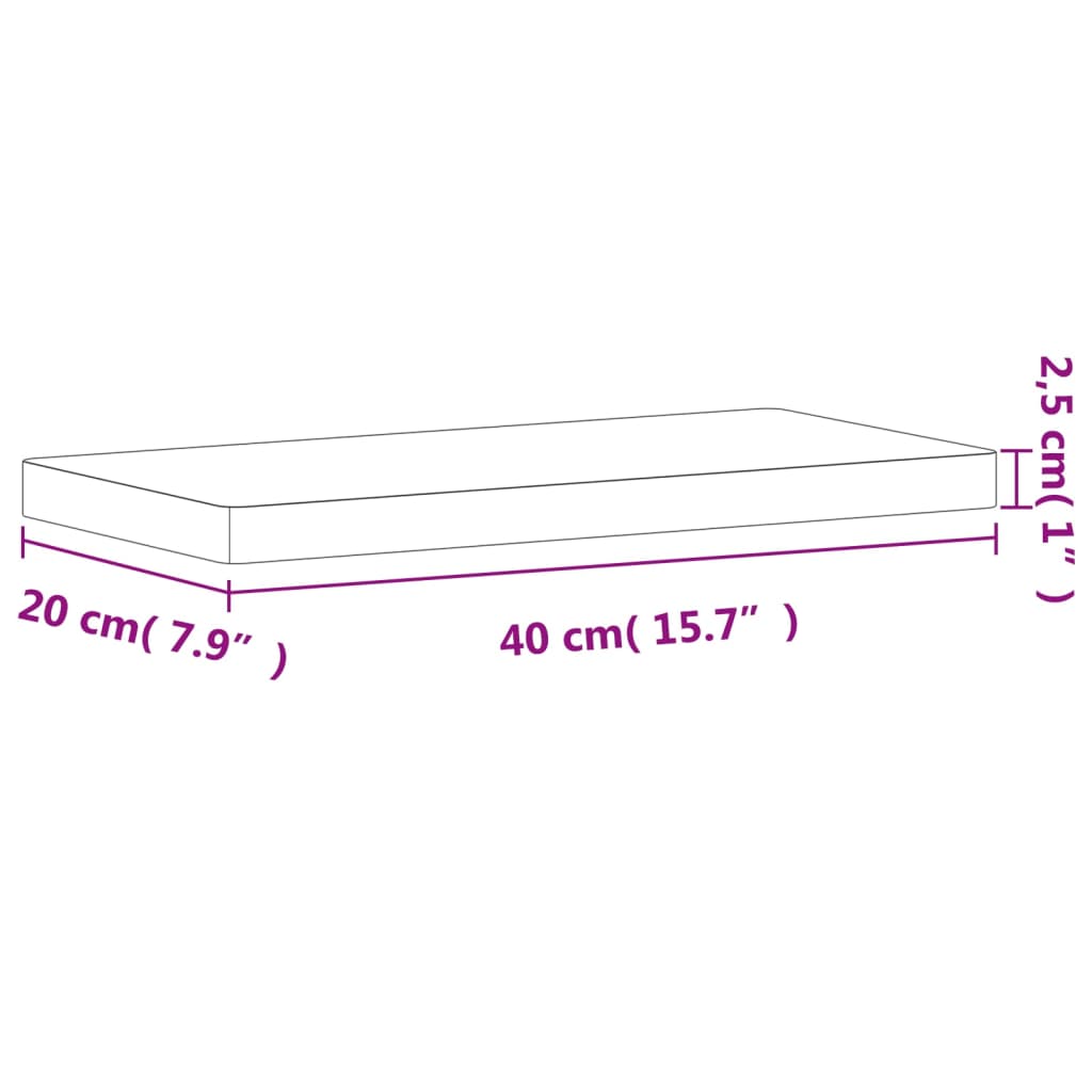 Mensola a Parete 40x20x1,5 cm in Legno Massello di Faggio 356013