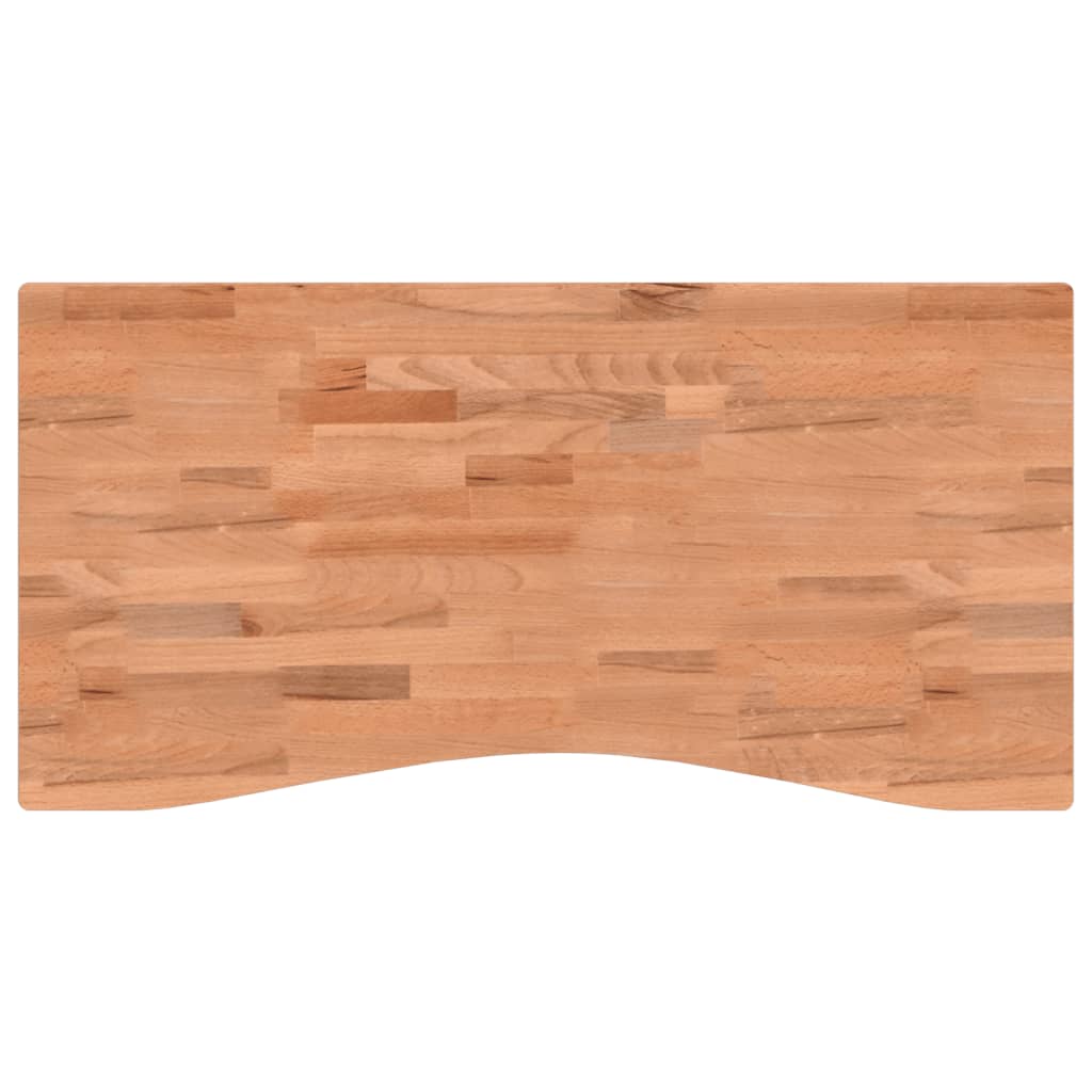 Piano per Scrivania 100x(45-50)x1,5 cm Legno Massello di Faggio 356049