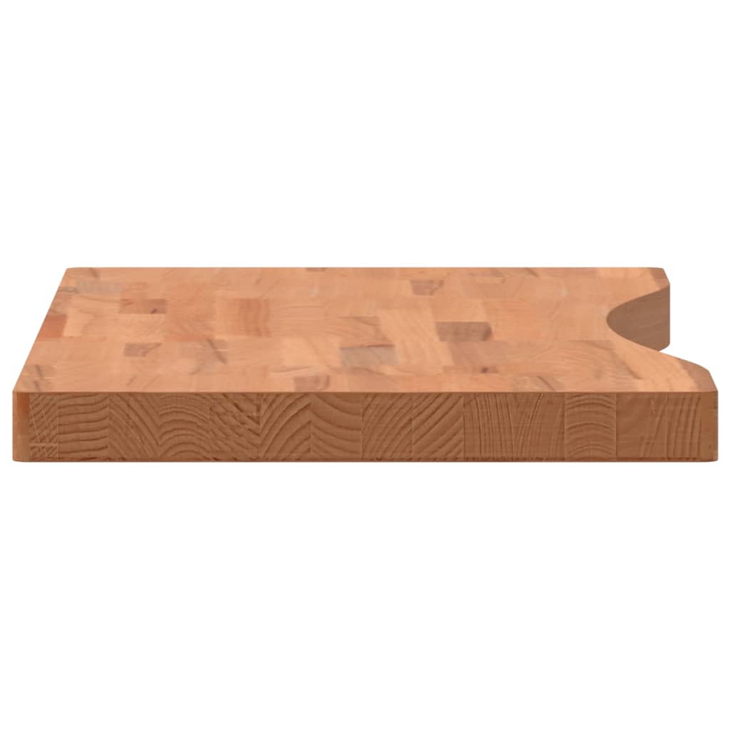 Piano per Scrivania 80x(36-40)x4 cm Legno Massello di Faggio 356058