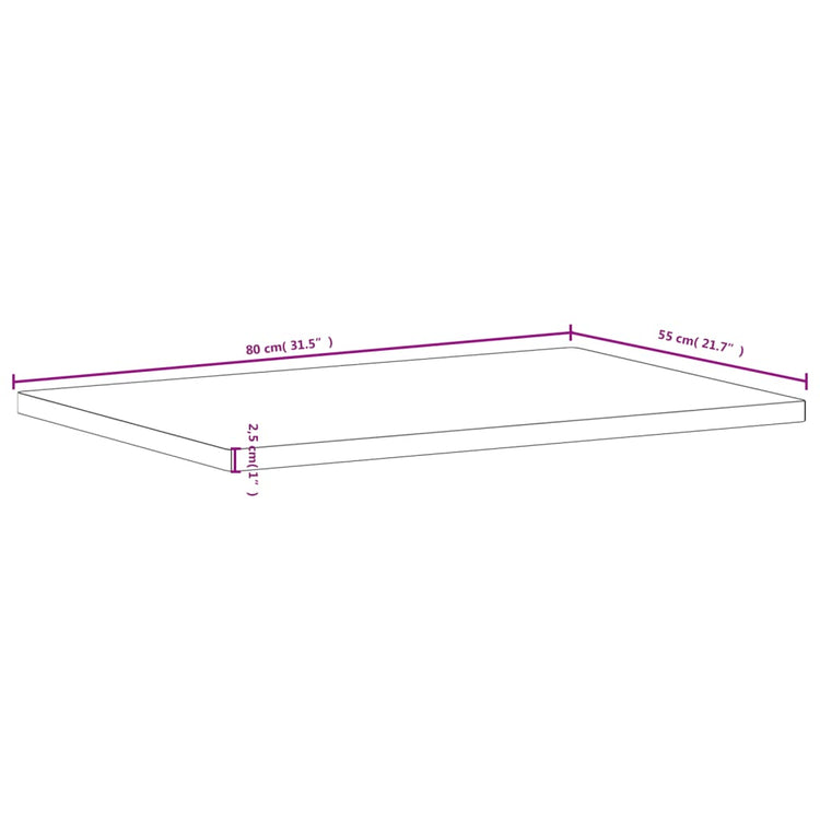 Piano per Banco da Lavoro 80x55x2,5 cm Legno Massello Faggio 356093