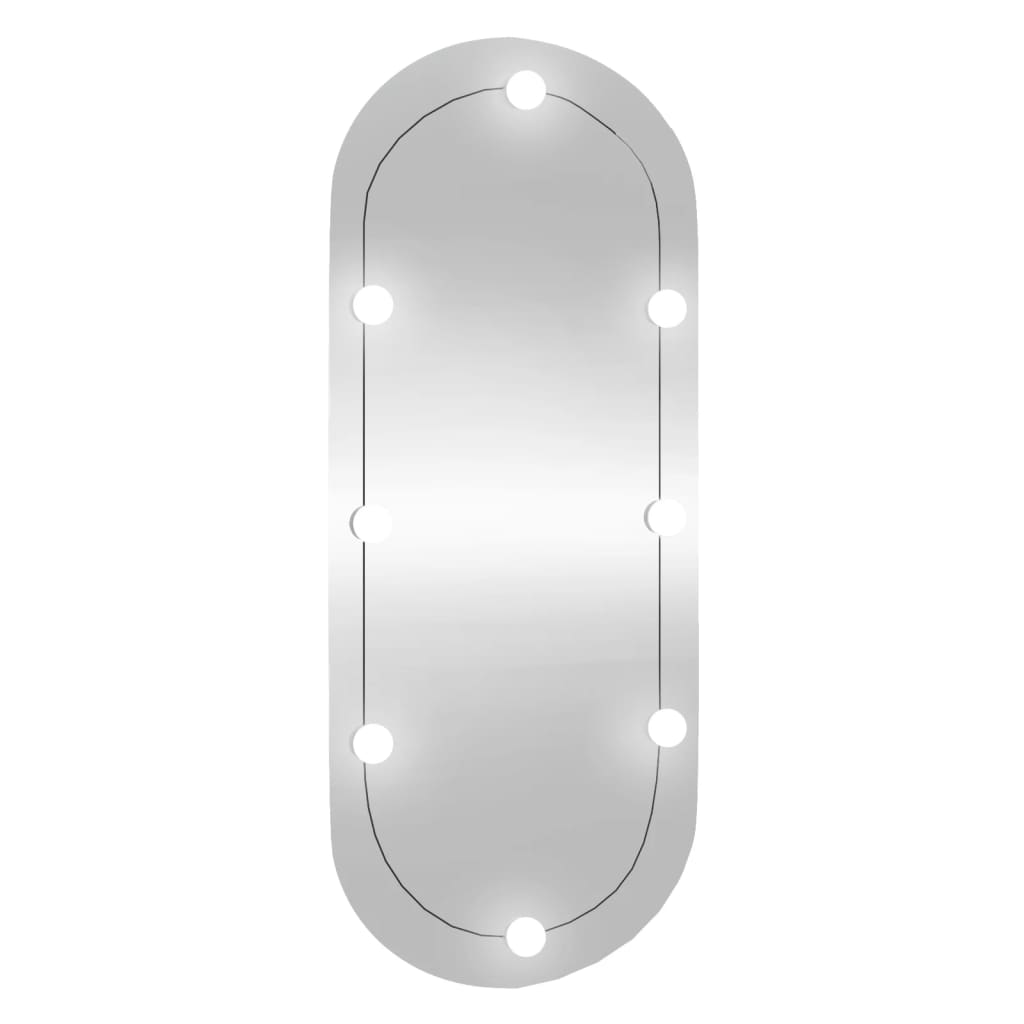 Specchio da Parete con Luci LED 25x60 cm Vetro Ovale 3189160