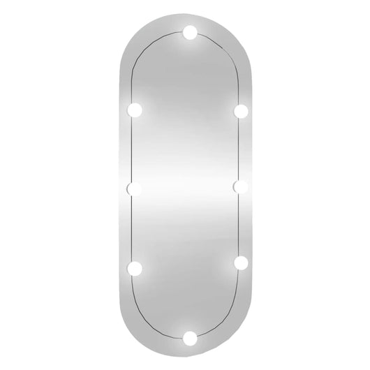 Specchio da Parete con Luci LED 25x60 cm Vetro Ovale 3189160