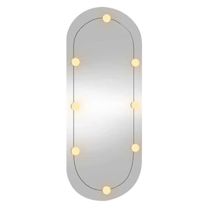 Specchio da Parete con Luci LED 25x60 cm Vetro Ovale 3189160