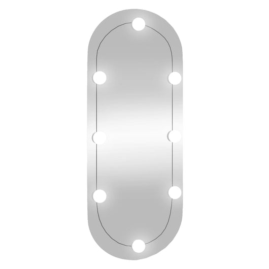 Specchio da Parete con Luci LED 30x70 cm Vetro Ovale 3189161