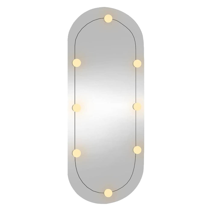 Specchio da Parete con Luci LED 45x100 cm Vetro Ovale 3189164