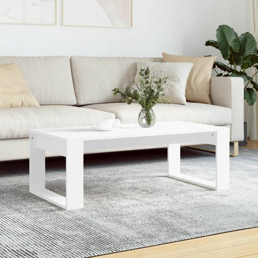 Tavolino da Salotto Bianco 102x50x35 cm in Legno Multistrato 823358