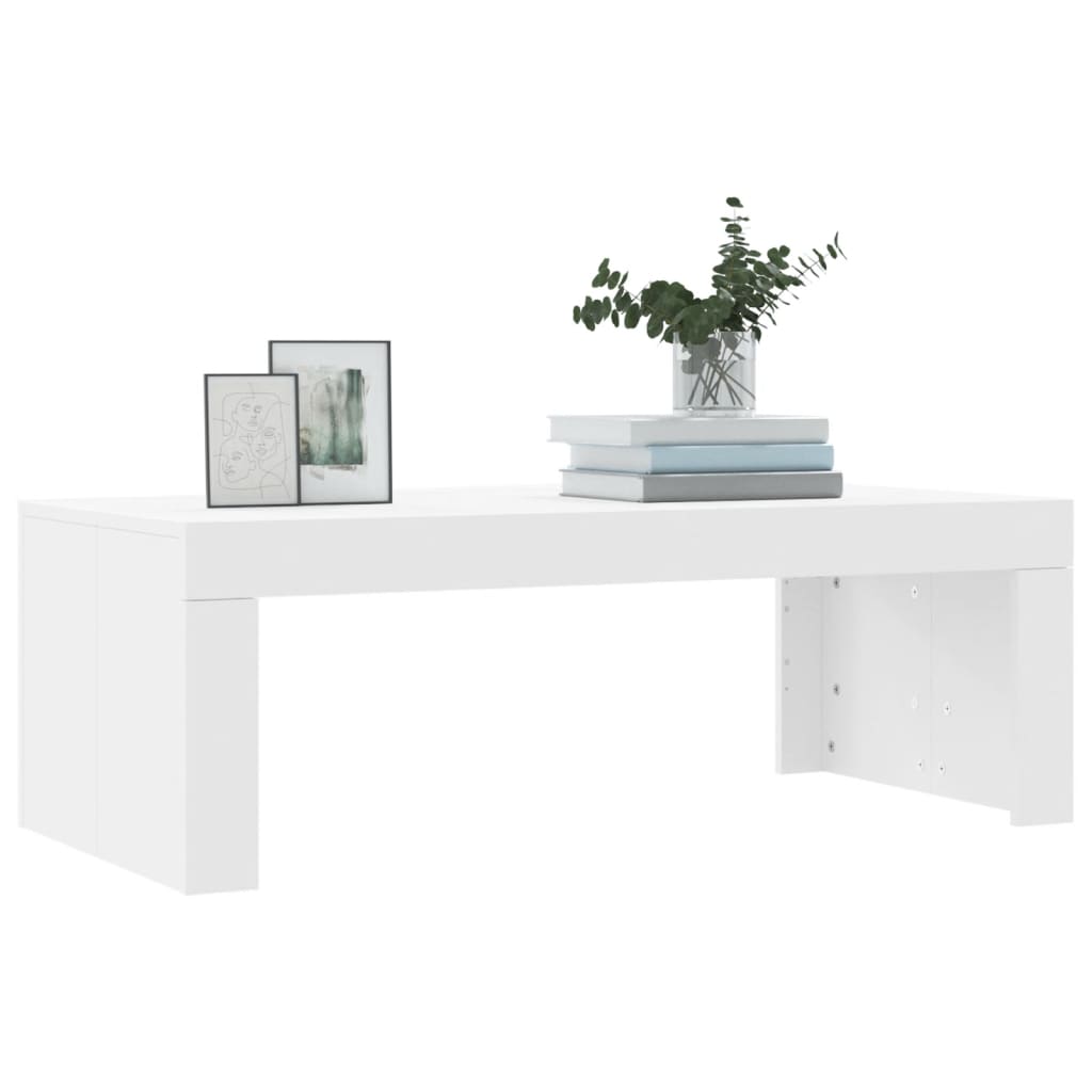 Tavolino da Salotto Bianco 102x50x36 cm in Legno Multistrato 823366