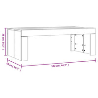 Tavolino da Salotto Bianco 102x50x36 cm in Legno Multistrato 823366