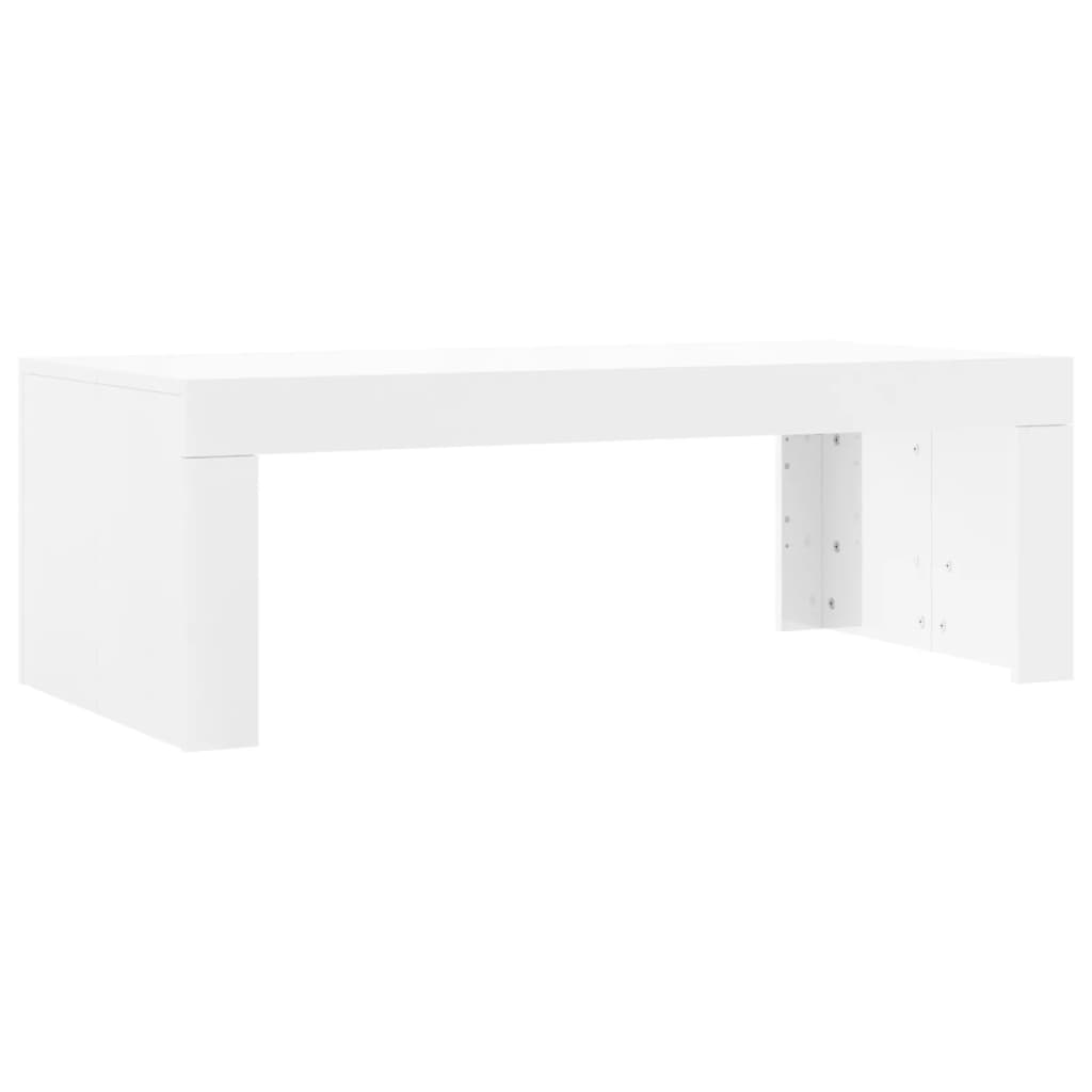 Tavolino da Salotto Bianco Lucido 102x50x36cm Legno Multistrato 823368