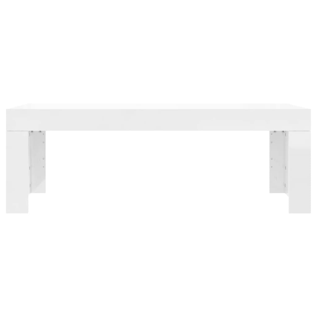 Tavolino da Salotto Bianco Lucido 102x50x36cm Legno Multistrato 823368