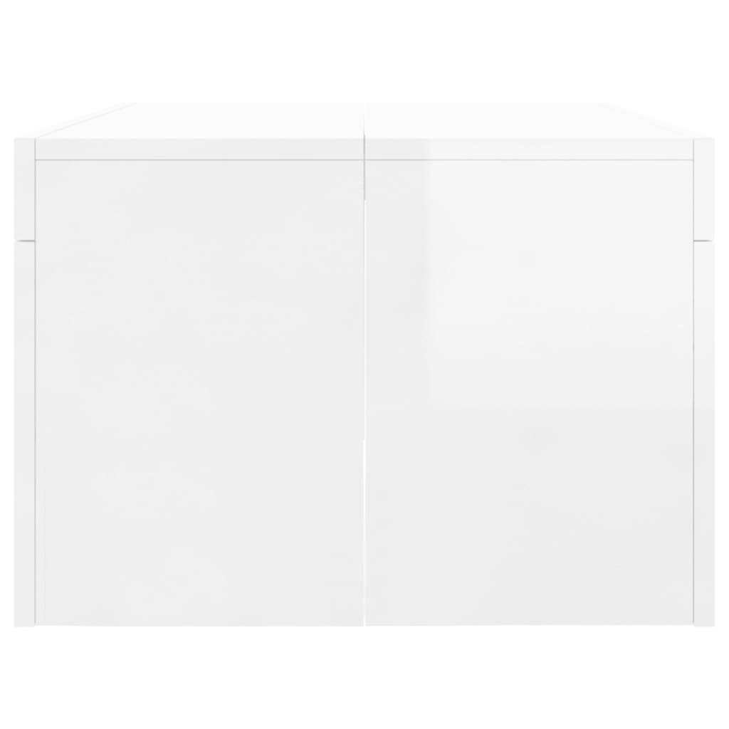 Tavolino da Salotto Bianco Lucido 102x50x36cm Legno Multistrato 823368