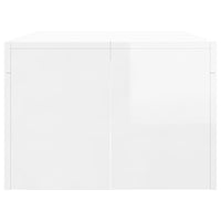 Tavolino da Salotto Bianco Lucido 102x50x36cm Legno Multistrato 823368