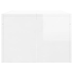 Tavolino da Salotto Bianco Lucido 102x50x36cm Legno Multistrato 823368