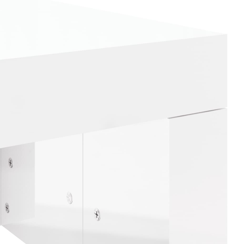 Tavolino da Salotto Bianco Lucido 102x50x36cm Legno Multistrato 823368