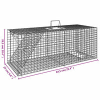 Trappola per Animali 64,5x25x26,5 cm in Ferro Zincato 154933