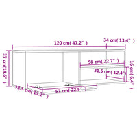 Mobile Porta TV Grigio Sonoma 120x34x37 cm in Legno Multistrato 833549