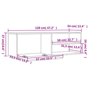 Mobile Porta TV Grigio Sonoma 120x34x37 cm in Legno Multistrato 833549