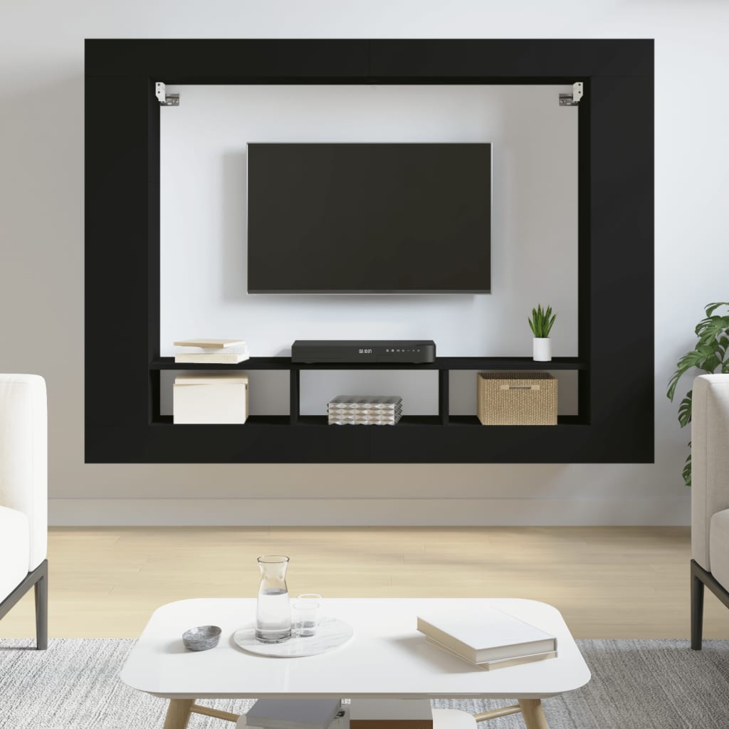 Mobile Porta TV Nero 152x22x113 cm in Legno Multistratocod mxl 70904