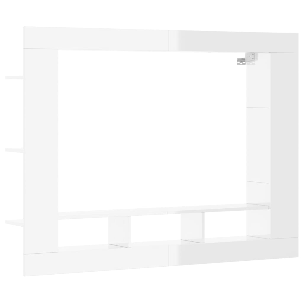 Mobile Porta TV Bianco Lucido 152x22x113cm in Legno Multistrato 833726