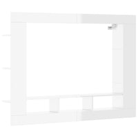 Mobile Porta TV Bianco Lucido 152x22x113cm in Legno Multistrato 833726