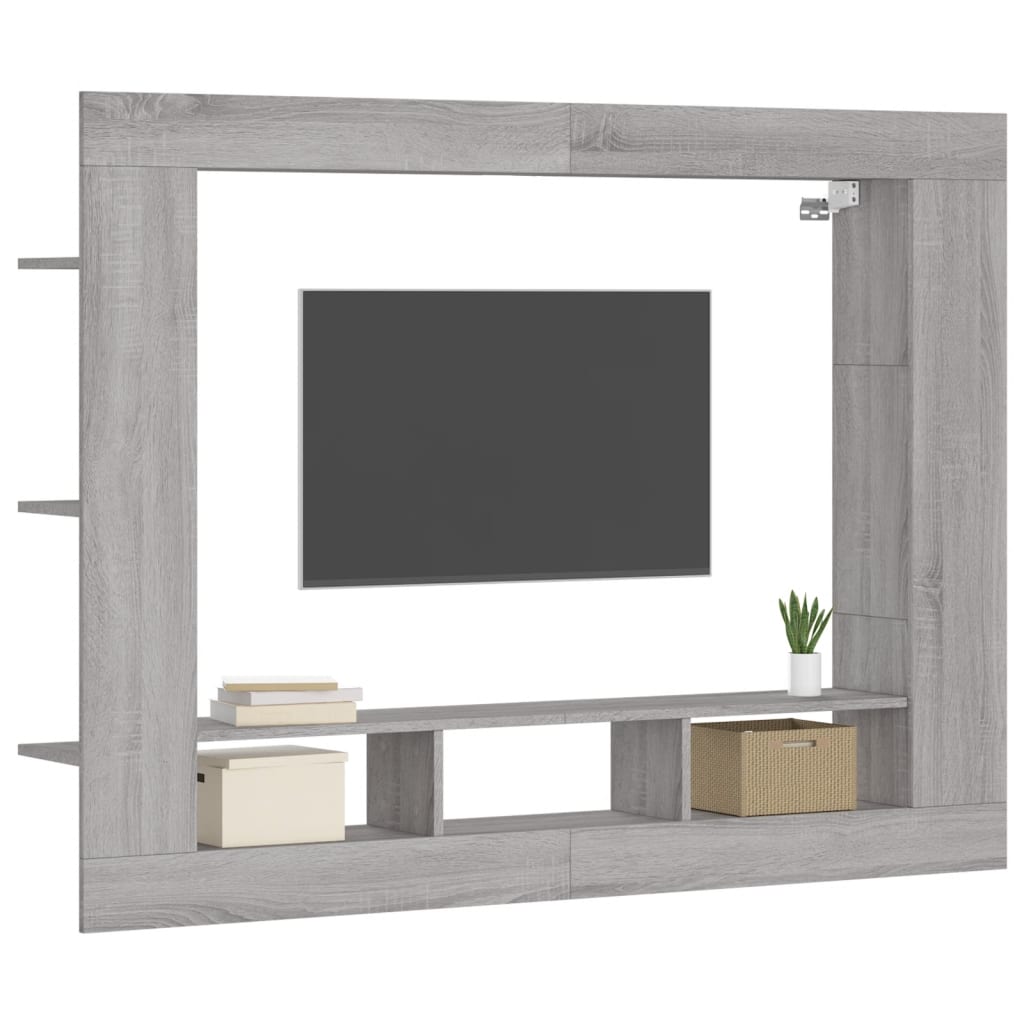 Mobile Porta TV Grigio Sonoma 152x22x113cm in Legno Multistrato 833728