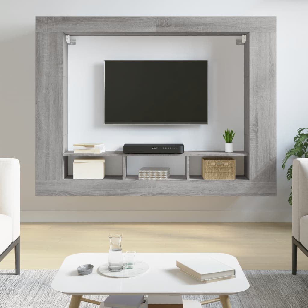 Mobile Porta TV Grigio Sonoma 152x22x113cm in Legno Multistrato 833728