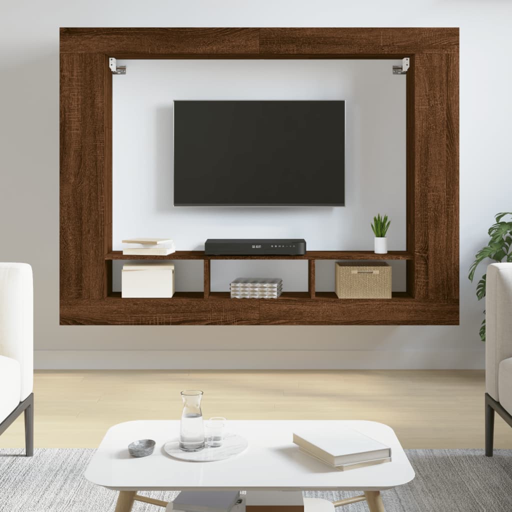 Mobile Porta TV Rovere Marrone 152x22x113 cm Legno Multistrato 833729