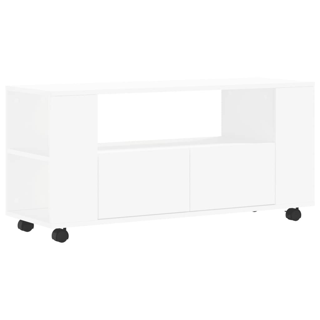 Mobile Porta TV Bianco 102x34,5x43 cm in Legno Multistrato 833742