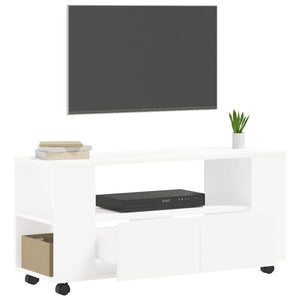 Mobile Porta TV Bianco 102x34,5x43 cm in Legno Multistrato 833742